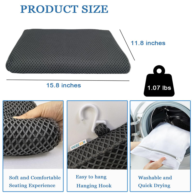 REEZEIVI Shower Seat Cushion with Non-Slip Silicone Bottom,Soft 4D Mesh Fabric,Bathtub Chair Pad for Elderly,Quick Drying and Washable Shower Seat Mat, Design for Elderly, Senior, Handicap,Disabled grey-green