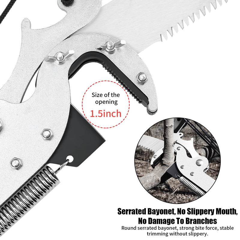 BAYTORY Extendable Tree Pruner Shears Head and Saw without Pole | High-Altitude 4 Pulleys Save Half of Your Effort, Pruning Trimmer Clipper for Plant Gardening Trimming Tool