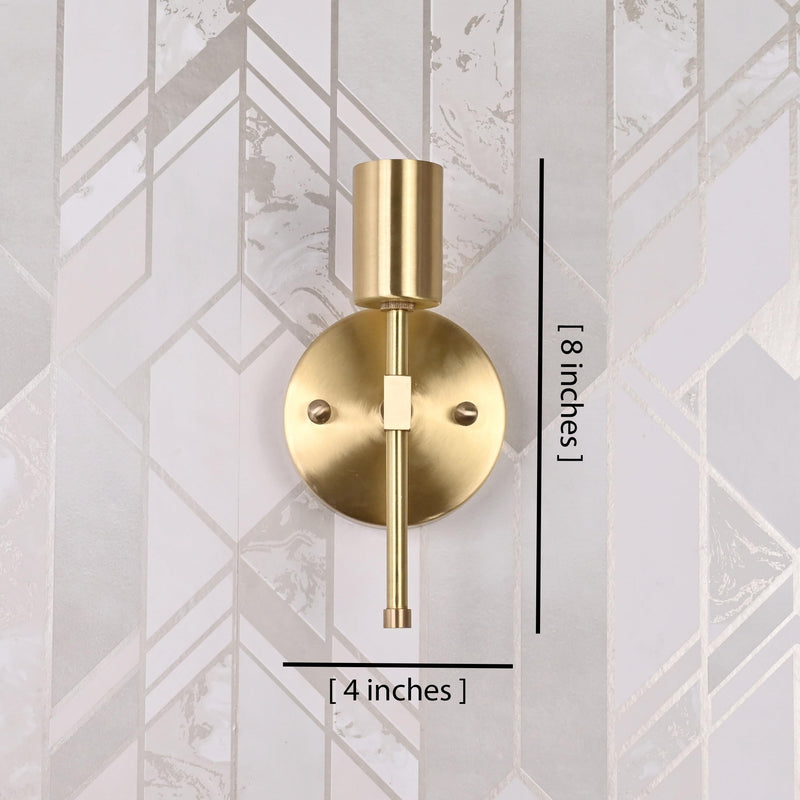 Modern Brass Wall Sconce Light – Industrial Wall Lamps with Exposed Bulbs – Hardwired Mid Century Accent Light Fixture for Bathroom, Bedroom, Hallway, or Entryway (1) 1