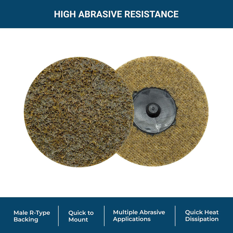 Benchmark Abrasives 3 Inch Sanding Discs Quick Change Nylon Surface Conditioning Discs, Drill & Die Grinder Sanding Disc Rust Remover for Metal Paint Stripper & Removal, Polishing - (25 Pack)(Coarse) Coarse