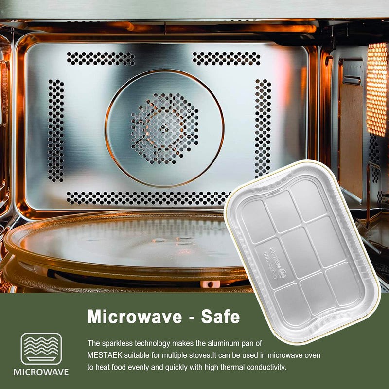 118oz Aluminum Foil Pans with Lids & Handles, 5 Pack | 13 x 8.8 Inch, Extra Thick Foil, Oven and Freezer Safe, Ideal for Baking and Food Storage 3500ml/118oz/3.7qt(5pcs)