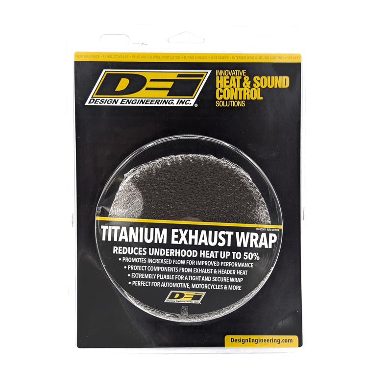 Design Engineering Titanium 1" x 50' Exhaust Heat Wrap with Lava Rock Technology - Heat Wrap for Exhaust Pipes, Pliable Exhaust Wrap Tape, Withstands 1800°F Direct Heat & 2500°F Intermittent Heat 1" x 50'