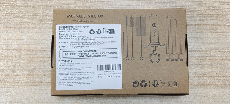 Ofargo Stainless Steel Meat Injector Syringe Kit with 4 Marinade Needles for BBQ Grill Smoker, 2-oz Large Capacity, Both Paper User Manual and E-Book Recipe