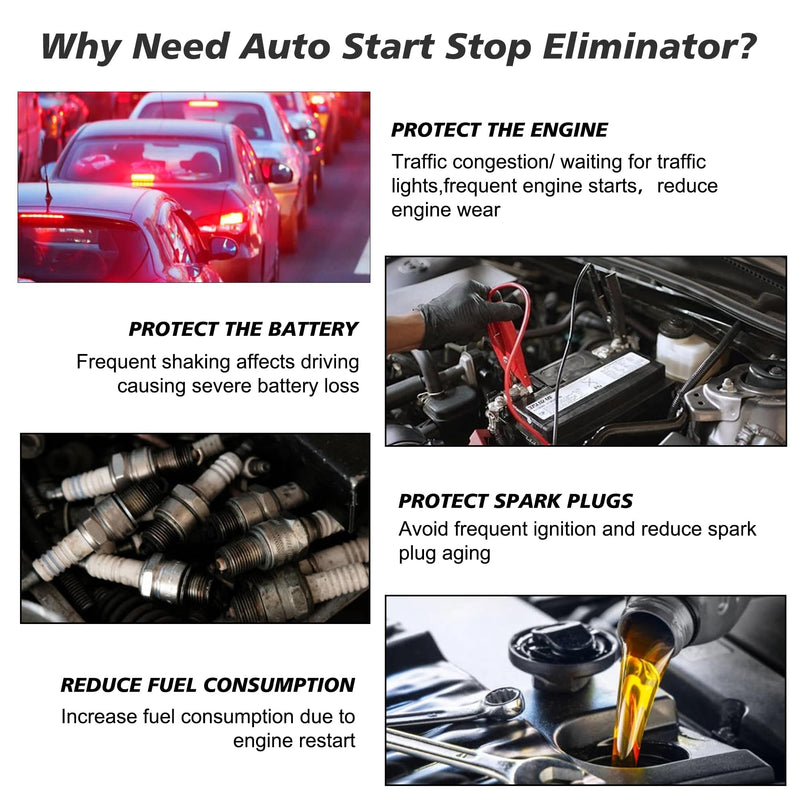 Auto Start Stop Eliminator Compatible with Chevy Malibu (2016-2018)/Cruze (2015-2018)/Chevy Equinox (2017-2018) and Cadillac XT5 (2016-2018) (Big Plug)