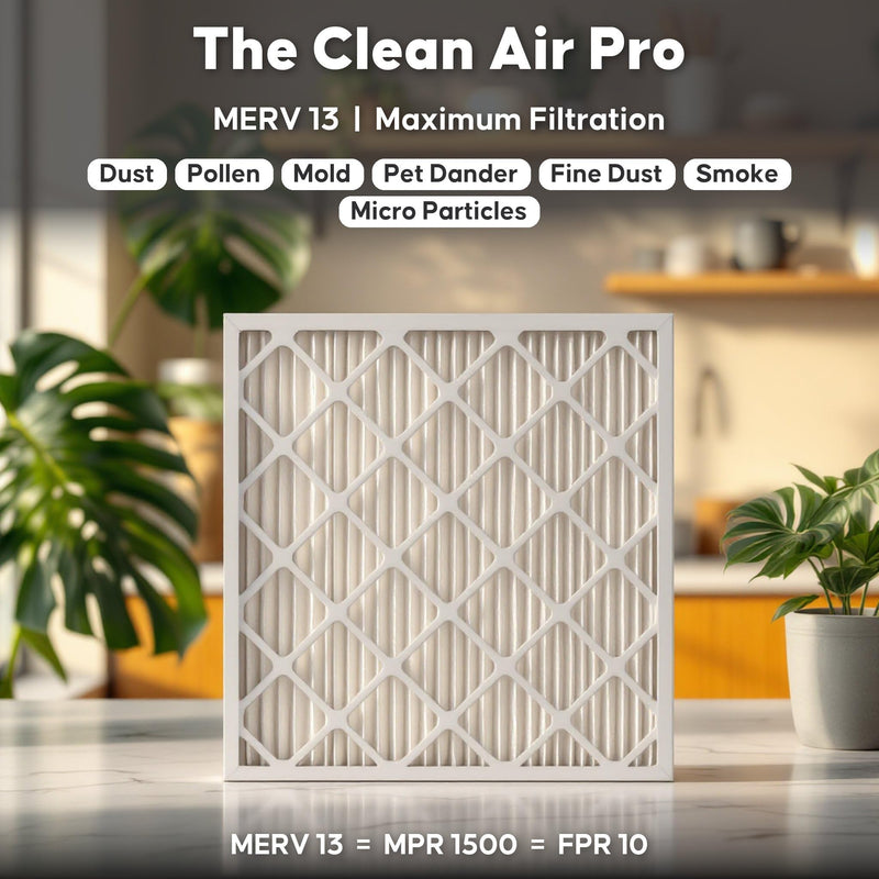 Aerostar 10x10x1 MERV 13 Air Filter, Pleated AC Furnace HVAC Filters (9.5x9.5x0.75), for Allergies Asthma Dust Pet Dander Pollen Smoke Bacteria, MPR 1200 FPR 7, USA, 6 Pack Pro