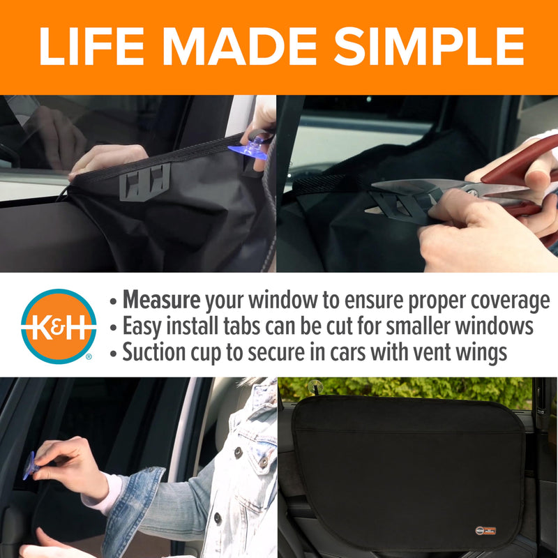 K&H Pet Products Car Door Protector for Dogs, 2 Pack Waterproof Interior Pet Car Door Protector from Dog Scratching, Stay Put Cover Design, Fits Most Vehicles, Washable - 27 x 19in Black Standard 27 X 19 Inches Vehicle Door Protector