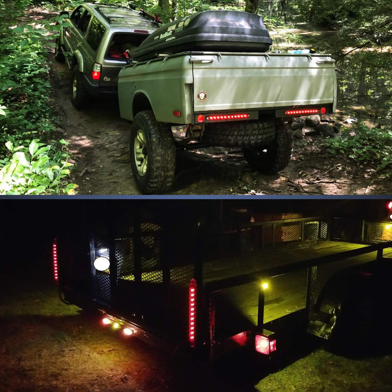 Nilight 2PCS 16Inch 11 LED Red Trailer Light Bar for Parking Stop Turn Signals Tail Brake DOT Compliant IP65 Waterproof Truck ID Marker 2Pcs 16" Red 11LED