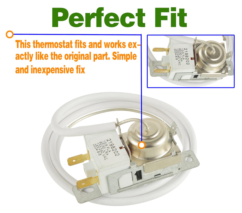 4PCS 2198202 Cold Control Thermostat W10822278 Defrost Timer W10225581 Bimetal Thermostat Refrigerator Defrost Complete Kit Fit for Whirlpool Replace 1110552 1115242 （Quarter inch Socket Screwdriver）