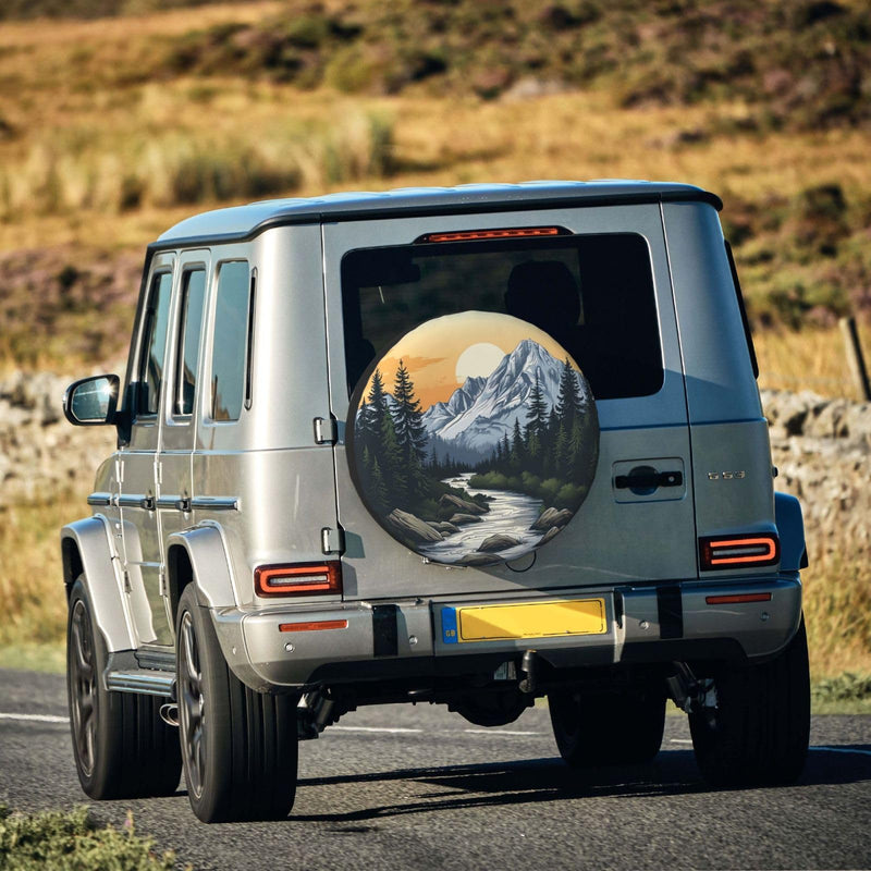 Spare Tire Cover Mountains Nature Sunset Scenery Wheel Covers Weatherproof Universal Wheel Protectors for Rv SUV Camper Travel Trailer 14 Inch Mountains 3