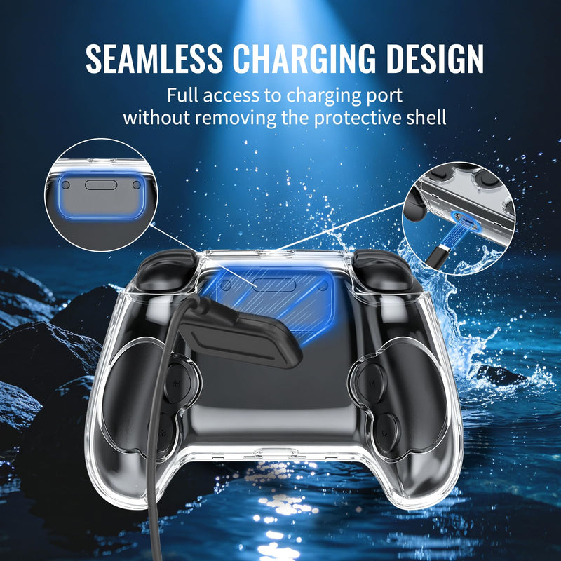 Clear Protective Case for Steam Controller 2026, Crystal Case Cover, Transparent PC Hard Shell All-Around Protective/Anti-Scratch Finish &Shockproof