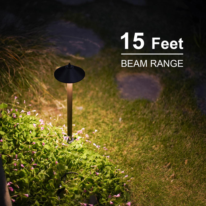 GOODSMANN Landscape Lighting Low Voltage Path Lights Floodlight Outdoor Lighting with Replaceable LED Bulb 1.2W 40 Lumens 2700K Brown 9121-11501-01A 1 Pack