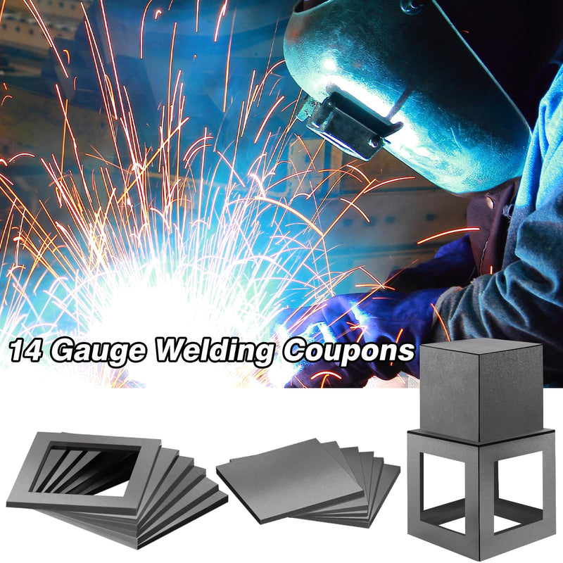 Coopay Welding Practice Kit, 48 PCS Welding Coupons 14 Gauge Premium Mild Steel 3&2 Inches Square Steel Plate Kits Weld Practice and Training for MIG, TIG Stick, Arc, Gas, Wirefeed and Brazing 48 Pack