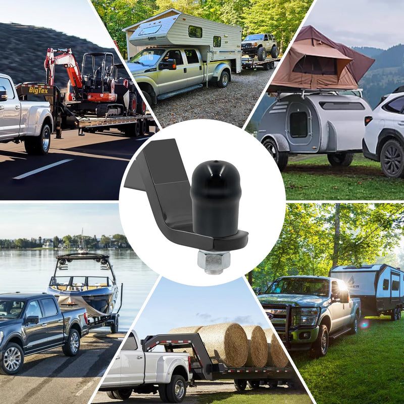 21811 Trailer Hitch Ball Cover, 2-5/16 Inch Black Rubber Hitch Ball Protector Cap, Heavy Duty Waterproof Dustproof Tow Ball Cover for RV, Trailer, Towing & Truck Accessories