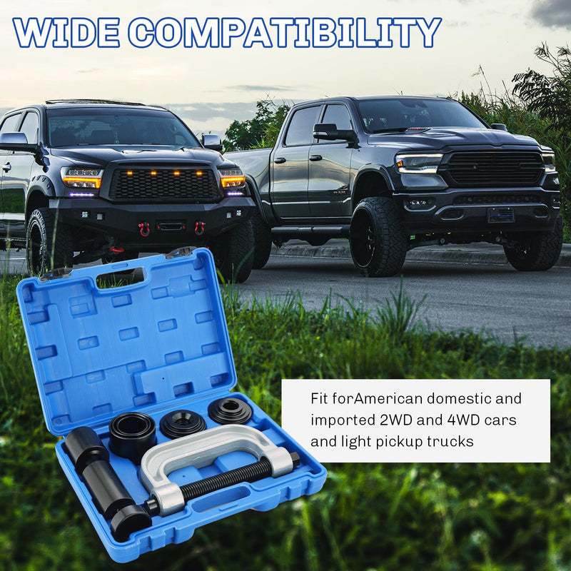 Heavy Duty Ball Joint Press and U Joint Removal Tool Kit | Ball Joint Separator Tool for U Joint and Brake Anchor Pin Tools, for 2WD and 4WD Cars and Light Trucks