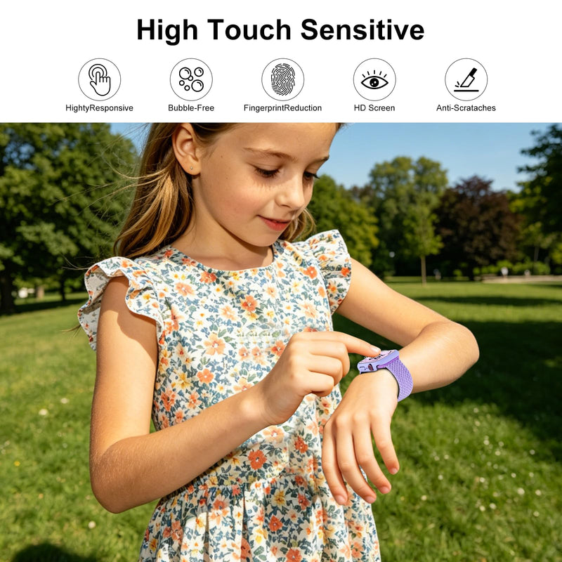 Compatible with Kids Apple Watch Band with Case 38/40/41/42/44/45mm Braided | for iWatch Series SE3 SE2 SE 9 8 7 6 5 4 3 2 1, Nylon Elastic Magnetic Clasp Strap and Protective Cover with Tempered Glass LilacPurle 40mm-series 6/5/4/Se1/Se2/Se3