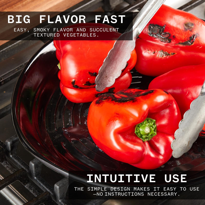 Milk Street Közmatik Grilling Pan – Authentic Fire-Roasted Flavor, Nonstick Easy-Clean Design, Perfect for Gas Burners, Ovens & Outdoor Grills