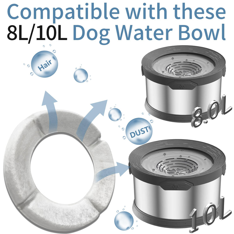 Filter Replacements for Xetino 8L/10L/12LNo Spill Dog Water Bowl 4 Packs