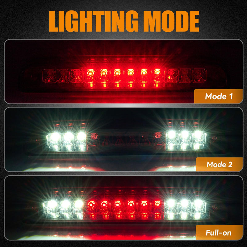 Third 3rd Brake Light LED for 1999-2016 Ford F250 F350 F450 F550 Super Duty, High Mount Rear Brake Lights Assembly for 99-16 F-250-F-550, 1993-2011 Ford Ranger Cab Cargo Stop Light (RED) 1999-2016 f250