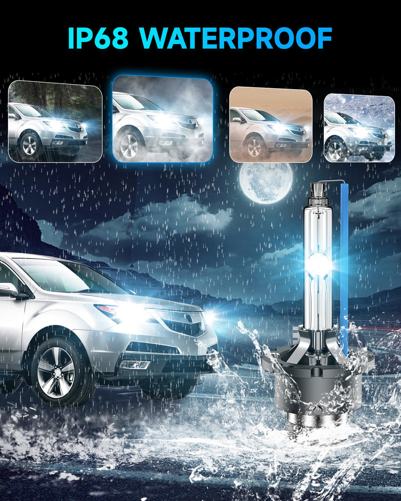 Fit for Acura 2007-2015 MDX RL RDX 2004-2014 TL TSX D2S HID Xenon Headlight Bulbs,350% Brightness,High Low Beam Light Bulb,8000K White Blue,Plug and Play,Pack of 2 D2S-8000K