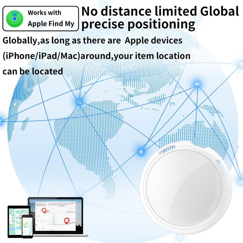 GPS Tracker for Vehicle Works with Find My(iOS Only)Hidden Mini Car Tracker | Waterproof Magnetic Case Global Real-Time Item Locator Key Tracking Devices for Vehicles No Subscription No SIM Card Required White