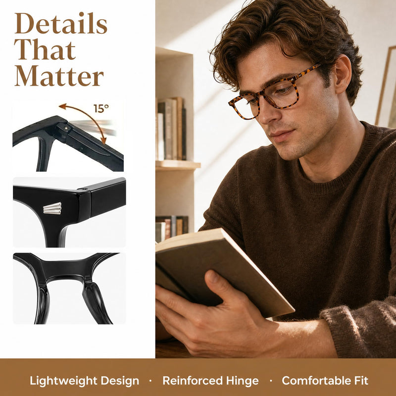 Blue Light Blocking Glasses Men Women Computer Filter Large Frame Bluelight Blocker, Scratch-Resistant Black&clear Photochromic Gray