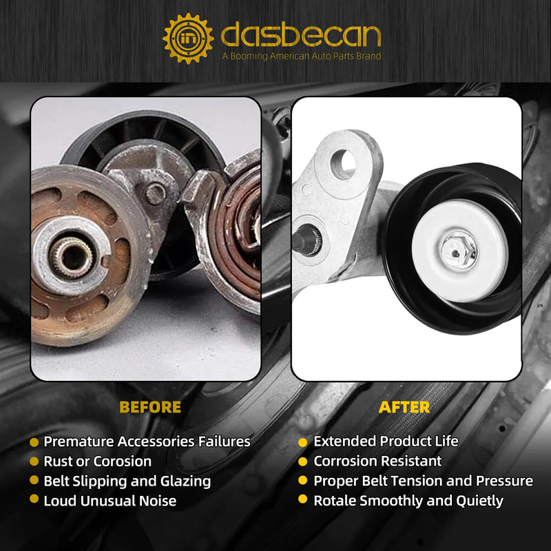 Dasbecan 90K-38159 A/C Belt Tensioner Kit Compatible with Chevy Tahoe 2000-2008, Gmc Yukon 2000-2008, Cadillac Escalade 2002-2008, Chevy Avalanche 2002-2008 Replaces# 38159 ACK040378HD