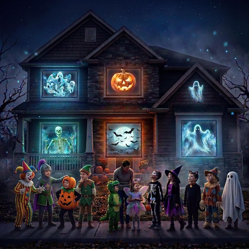 Holographic Rear Projection Screen Foldable and Portable Double Sided for Indoor Halloween Decorations, with Hang Mounting (120) 120