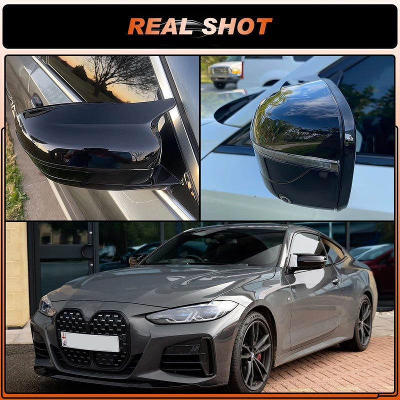 Glossy Black Mirror Cover Caps Rearview Side Mirror Covers Fit for BMW G20 G21 G30 G31 G11 G12 G14 G15 G16 2017 2018 2019 2020 2021 2022 Left Driver Side Right Passenger Side-2 PCS Fit for BMW G20 G21 G30 G31 2017-2022-Glossy Black