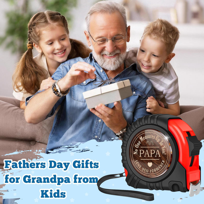 Papa Gifts for Grandpa Fathers Day Birthday Gift Ideas, Best Papa Gifts from Grandkids Granddaughter Grandson, Carpenter Gifts for Grandfather Grandparents Abuelo Grandad, Tape Measure 25 FT Tools