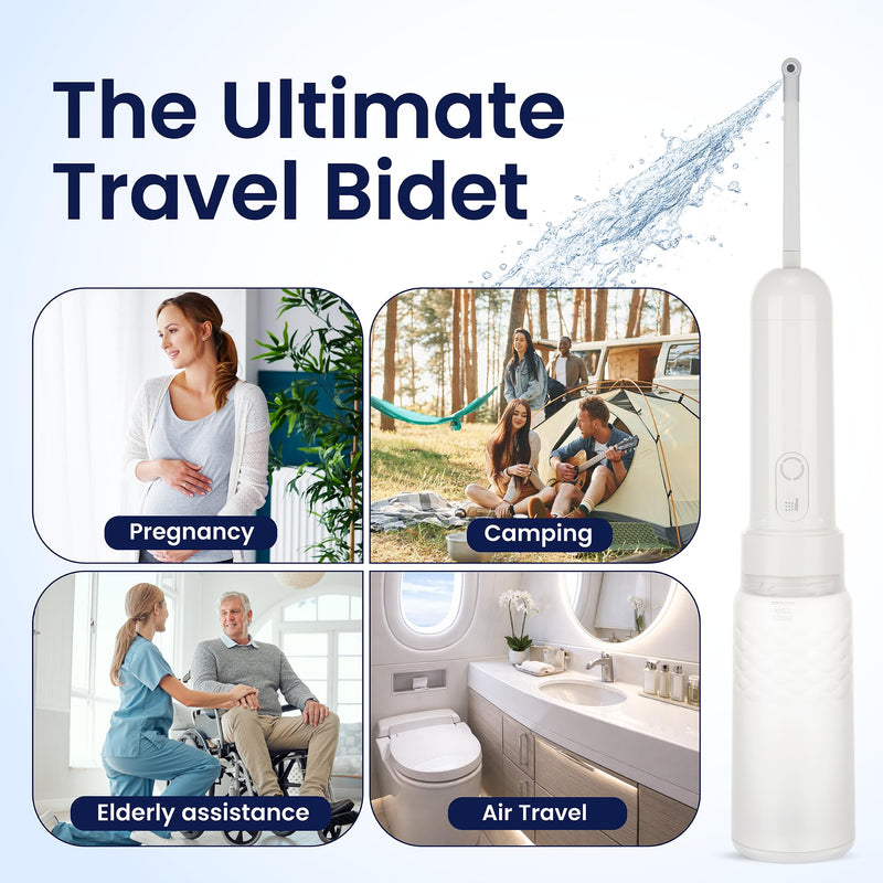 Portable Electric Travel Bidet – Rechargeable Personal Perineal Cleaner, Multiple Modes, for Women, Men, Babies & Postpartum Care 320ML(10.8Oz)