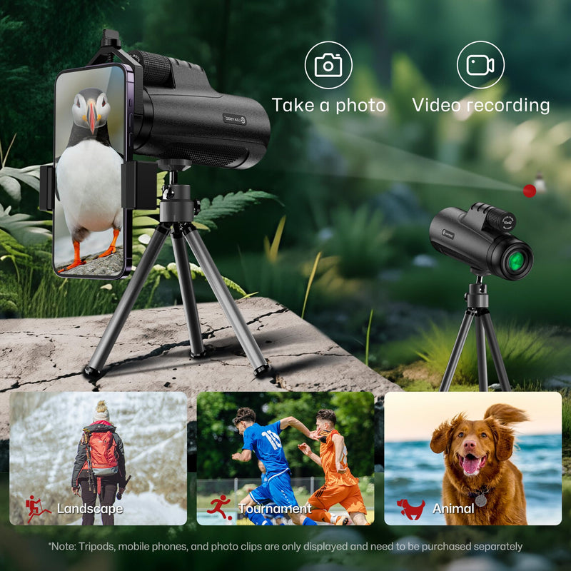 Monocular Telescope High Power 8x42 Monoculars Scope Compact Waterproof Fogproof Shockproof with Hand Strap for Adults Kids Bird Watching Hunting Camping Hiking Travling Wildlife Secenery