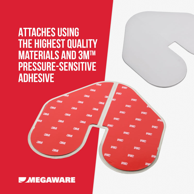 MEGAWARE KEELGUARD XL ScuffBuster BowGuard, Notched, 9" x 8.75" | Protects from Scuffs and Scratches, Stainless Steel Shield, 3M Adhesive, Mirror Polished Finish, Notch for Boats