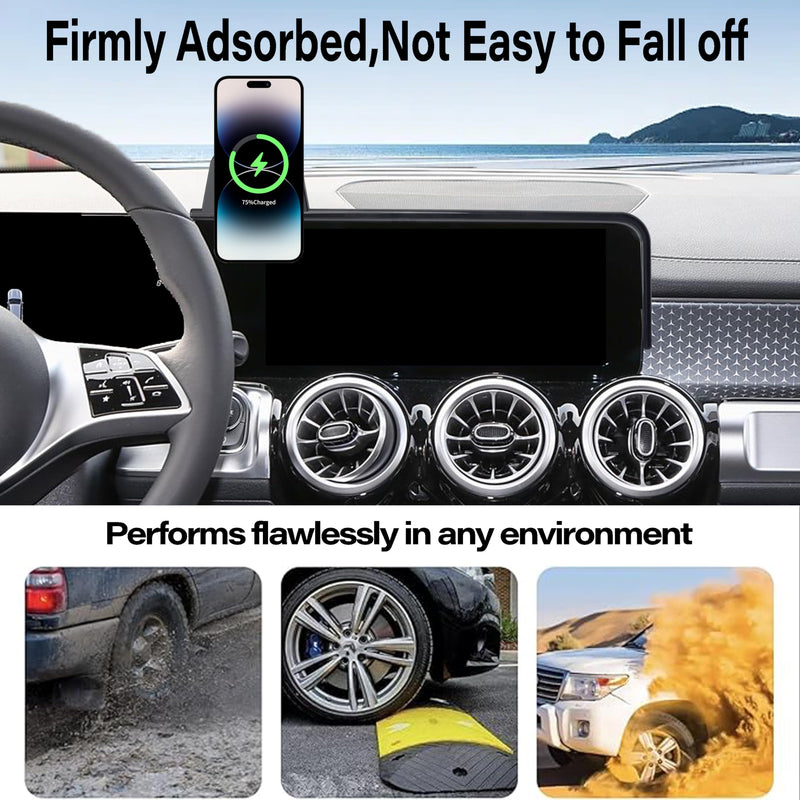 Car Phone Holder for 2019-2025 Mercedes Benz A-Class/B-Class/GLB/GLA/CLA/EQA/EQB Accessories 15W Fast Wireless Charger Screen Fixed Clip Cell Phone Mount Hands-Free (10.25 Inch)