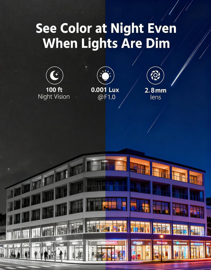 DS-2CD1347G2-LUF, 4MP Color-Vu MD 2.0 Full Color Night Vision POE Turret Dome Camera with Visible White LED Lights, 2.8mm Lens, IP67 Outdoor, 120dB WDR, Built in Mic, SD card slot, Work with iVMS-4200 DS-2CD1347G2-LUF