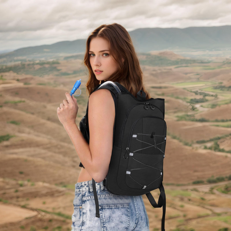 Hydration Backpack - Lightweight Water Backpack with 2L Water Bladder Bag, Running Hydration Vest Backpack for Men Women, Hydration Pack for Hiking, Cycling, Climbing MIYCOO Black 10L