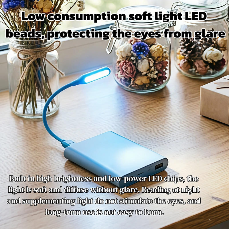 USB LED Light,5 Pcs Mini Flexible Reading Light, Eye-Caring LED Lamp for Laptop Keyboard, Book, Night Light, Portable USB Type-A Light Compatible with Laptop, Desktop,Power Bank