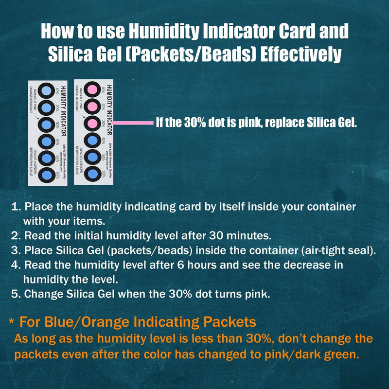 Humidity Indicator Cards 50 Pack(Reusable) - 10-60% 6 Spot(50 Cards)