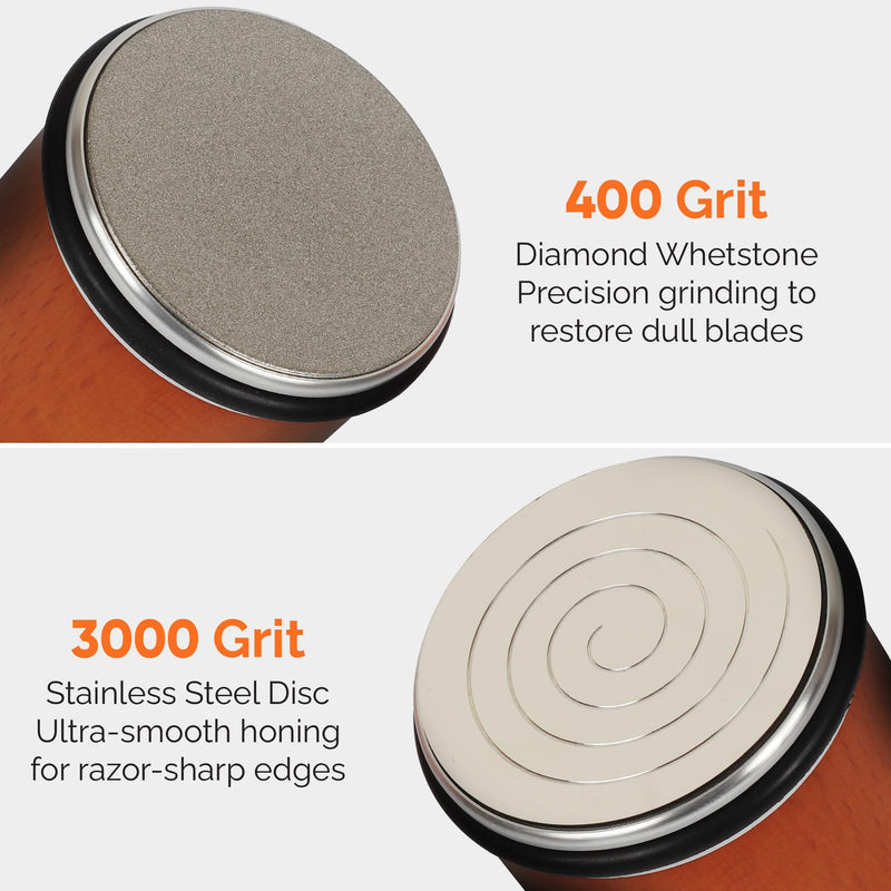 EdgeForge™ Rolling Knife Sharpener Kit - Beech Wood Magnetic Rolling Sharpener for Knives with 15 & 20 Degree Angles - Elegant Gift for Chefs & Cooks - Knife Sharpening Kit for Kitchen & Pocket Knives Standard Set