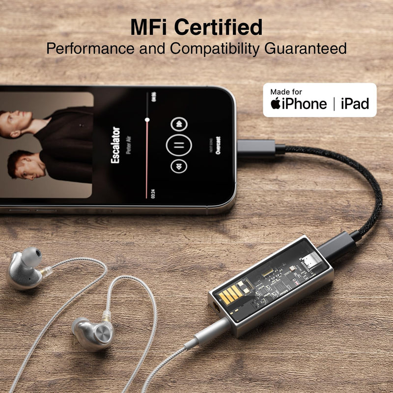 Questyle M15C Headphone Amplifier Portable USB DAC Amps 32Bit/384kHz DSD256 Decoder with 4.4mm and 3.5mm Dual Outputs High Resolution Lossless for Smartphones/PC/Laptops