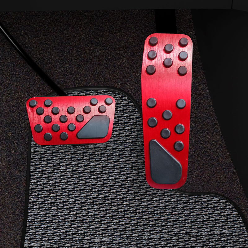 Aluminum Alloy Pedal Cover for Dodge Challenger 2008-2023 for Charger 2011-2023 for Chrysler 300 300C 2009-2019 No Drilling Aluminum Brake and Accelerator Pedal Covers (Red) Red