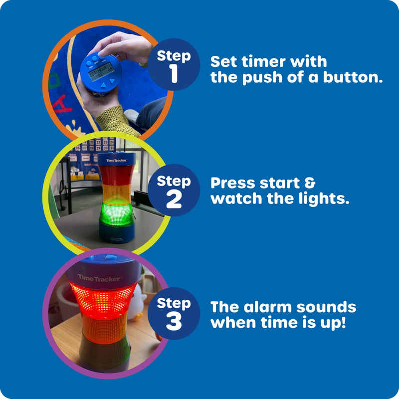 Learning Resources Time Tracker Visual Timer & Clock - 1 Piece, Classroom Tracker, Alarm Clock, Light Up Timer for Classroom, Visual Tracker 9inx4-1/4in