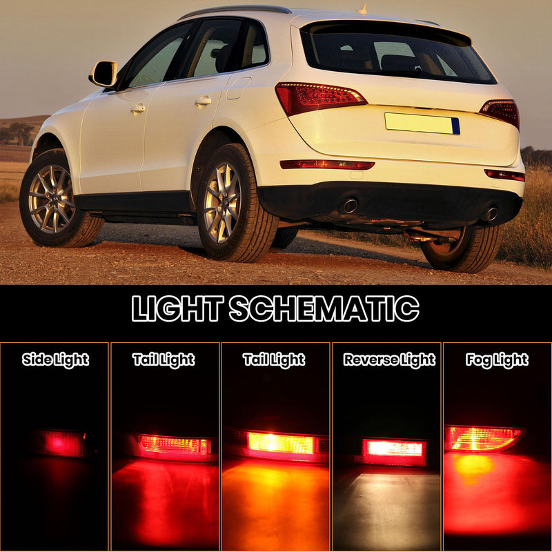 Rear Bumper Tail Light Lamp for Audi Q5 2009-2015 Rear Bumper Reflector Lower Tail Light Replace 8R0945095 Driver Side (Left) For 2009-2015 Left Driver Side