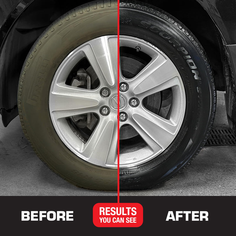 Black Magic 120230 Tire Trim Plastic Dressing, Medium Shine, Streak-Free, Water Resistant & Non-Greasy Formula for Tires, Trim & Plastic, Lasts Up to 2 Weeks - 16 Fl Oz 16 Fl Oz. (Pack of 1)