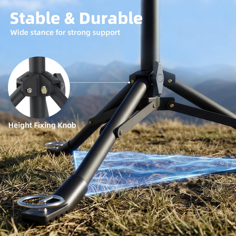 XTAR X6 Foldable Stand for Starlink Mini, Sturdy Desktop Base with 1/4" Tripod Mount, Includes MT21 Tripod & Anchoring Spikes/Boots, All-in-One Positioning System for Outdoor Camping/RV