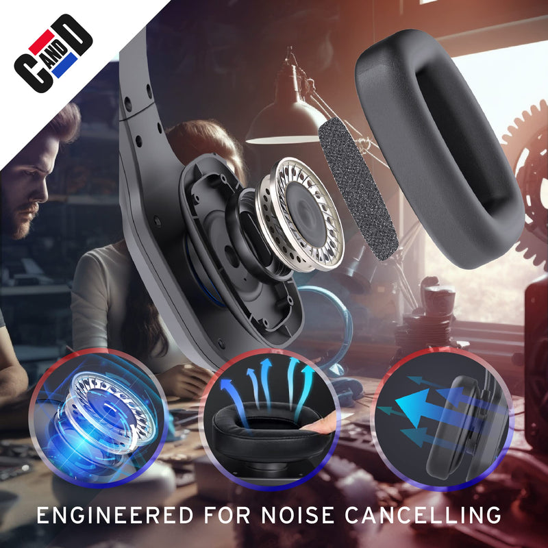 BT5500 Trucker Bluetooth 5.0 Headset Noise Cancelling Microphone | Wireless Headset, Rotatable Mic, Adjustable Headband Multi Device Pairing, Voice Assistant Support, 30-HR Talk, 57-HR Music Over-Head Black