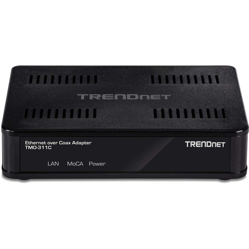 TRENDnet Ethernet Over Coax Adapter, Backward Compatible with MoCA 2.0, Gigabit LAN Port, Supports Net Throughput Up to 1Gbps, Supports Up to 16 Nodes On One Network, Black, TMO-311C Single Adapter
