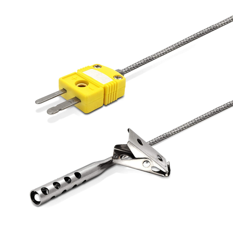 PerfectPrime TL3163K K-Type Thermocouple Temperature Sensor Probes 316L stainless steel 752°F, Open Hole Clip for Air Temperature 400C /316L Clip