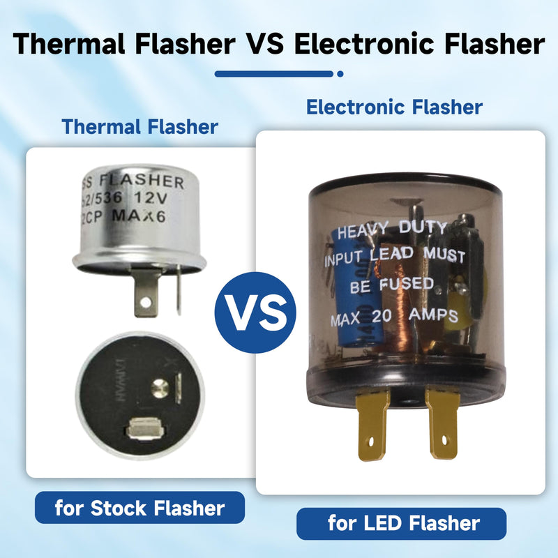 LED Flasher Relay 2 Pin 12V Electronic LED Turn Signal Flasher Blinker Relay 2-terminal for Cars Trucks Motorcycles, Two Prong Round (1pcs 2-pin, Without Ground Wire) 1pcs 2-pin, no ground wire