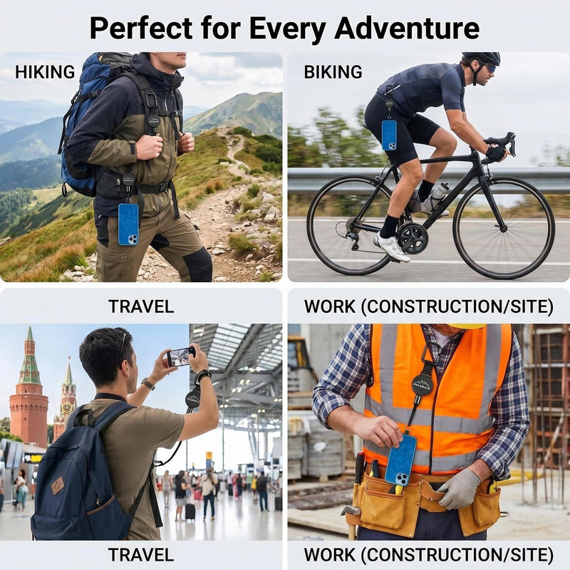 Anti-Drop Phone Lanyard with Retractable Steel Cord, Phone Tether Strap for Travel & Outdoor Use 2