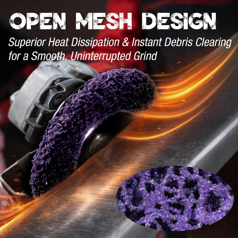 EZARC Paint Stripping Discs 4-1/2" x 7/8" Rust Remover Wheels for Angle Grinder, Quick Clean and Strip Silicon Carbide Grit Abrasive Wheel for Scaling &Oxidation Removal, Paint Remover 5-Pack (Purple) Purple-5pk